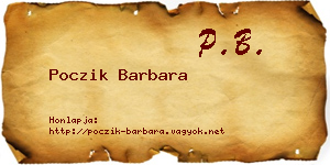 Poczik Barbara névjegykártya